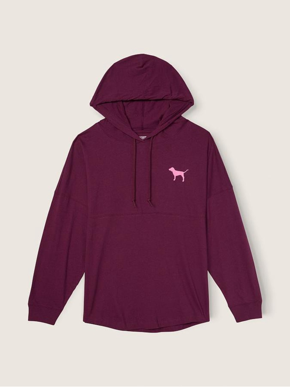 Victoria's Secret Maroon Hoodie with Pink Dog Logo